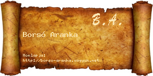 Borsó Aranka névjegykártya