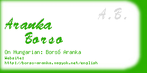 aranka borso business card