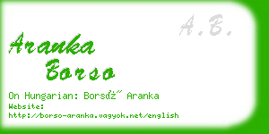 aranka borso business card